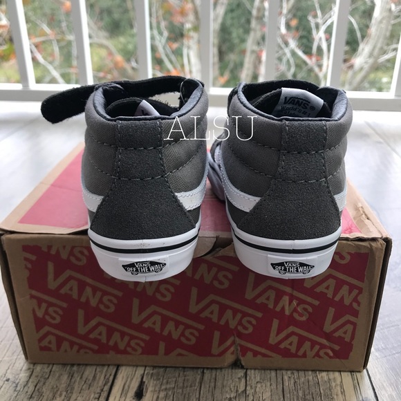 VANS SK8-MID Reissue V  Canvas Suede Charcoal Kids - Picture 4 of 7